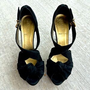 J Crew black love me knot platform heels size 9